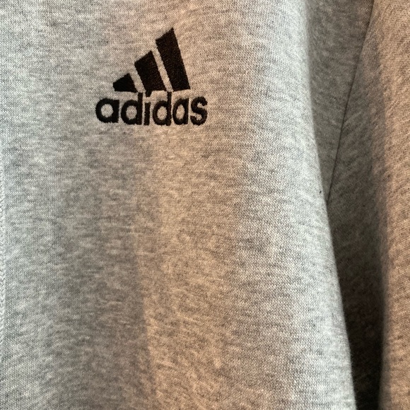 👕NWT Adidas Feel Cozy Grey Pullover Fleece Hoodie 👕 - Picture 3 of 4